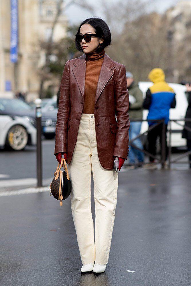 blazer de couro