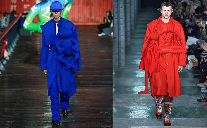 comparação desfile louis vuitton e walter van beirendock 2016