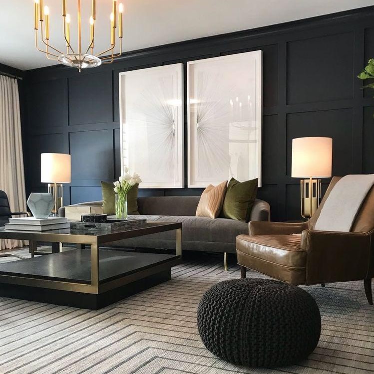 sala com decoração preta