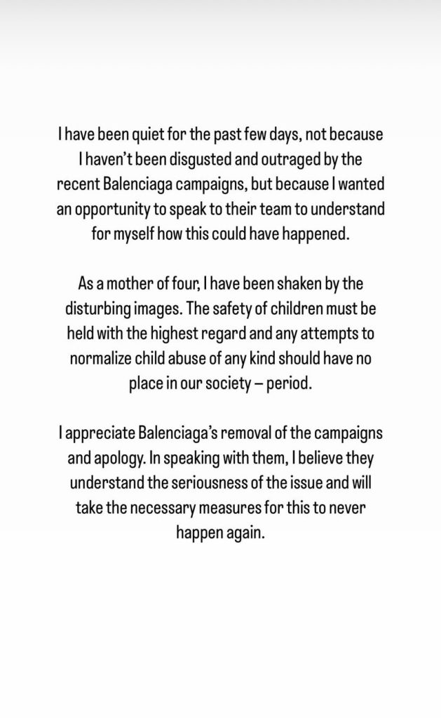 Kim Kardashian se posiciona sobre a polêmica da Balenciaga