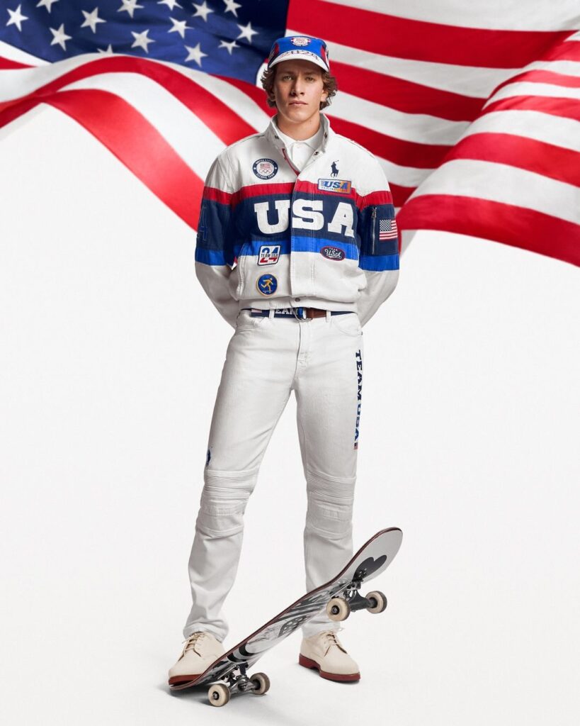 Uniforme dos Estados Unidos para as Olimpíadas 2024.