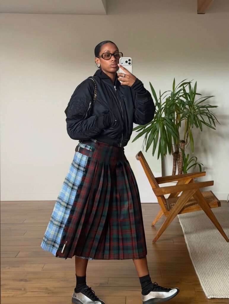 Saia xadrez é tendência no street style