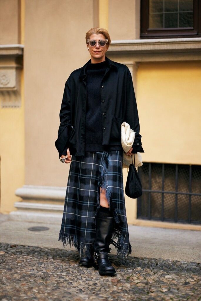 Saia xadrez é tendência no street style