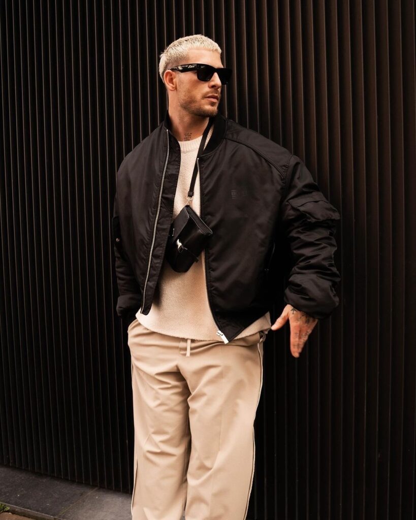 Jaqueta bomber masculina volta como tendência do streetwear