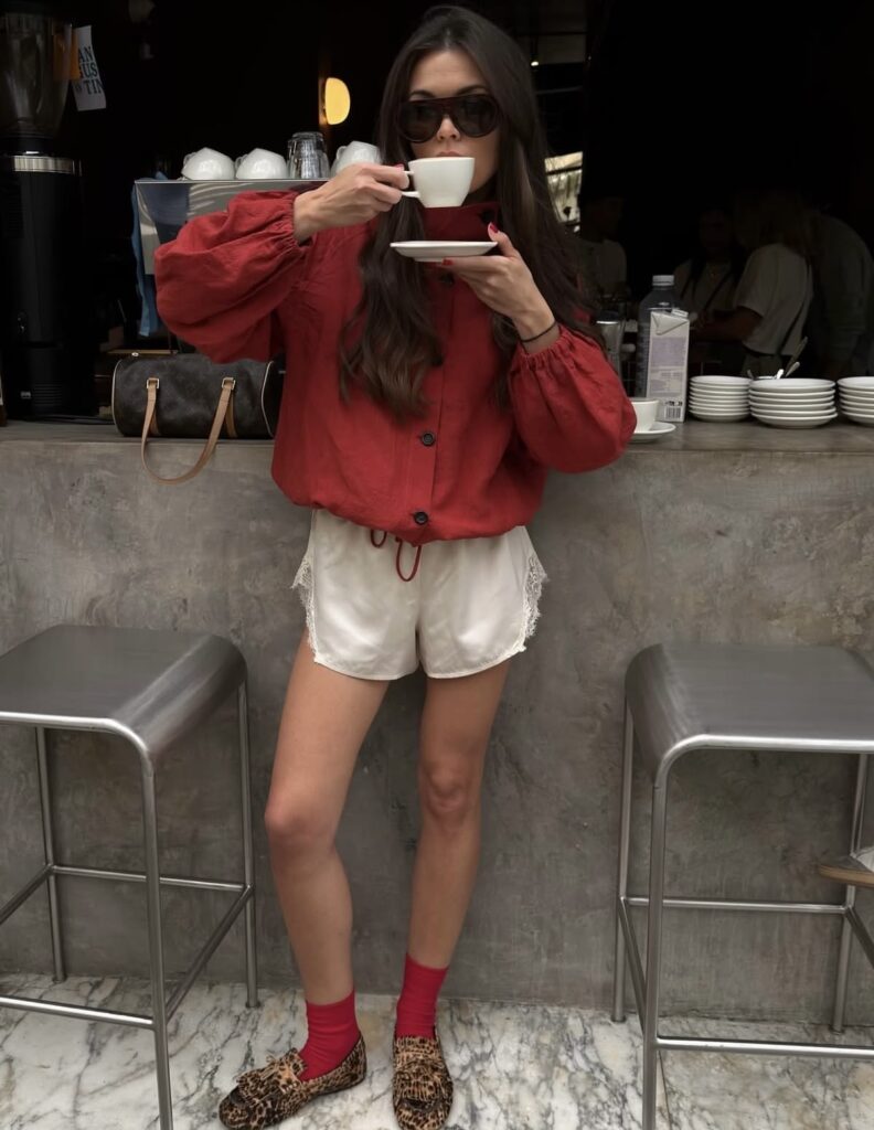 silk shorts cetim branco look street style 