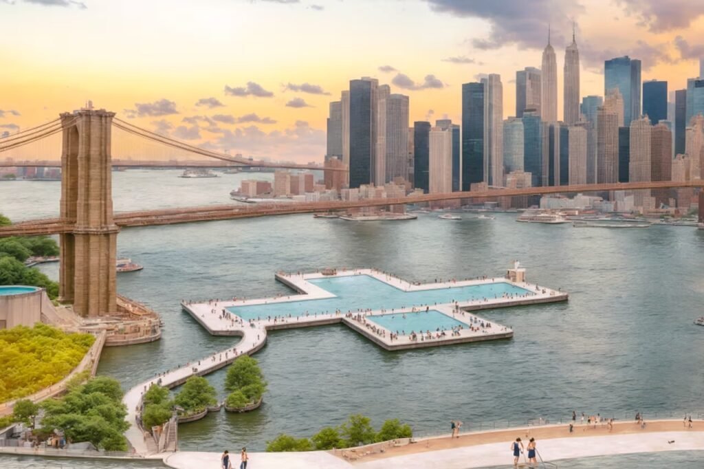 Nova York Inova com Piscina Flutuante: Verão de 2024 Promete Refresco nas Águas do East River