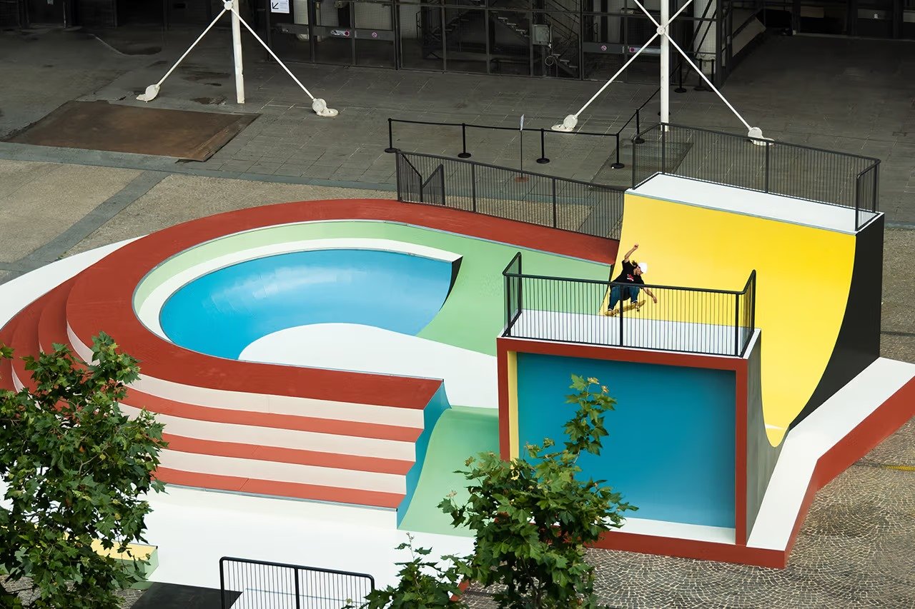 Skatepark Colorido no Centre Pompidou para os Jogos Olímpicos de Paris 2024