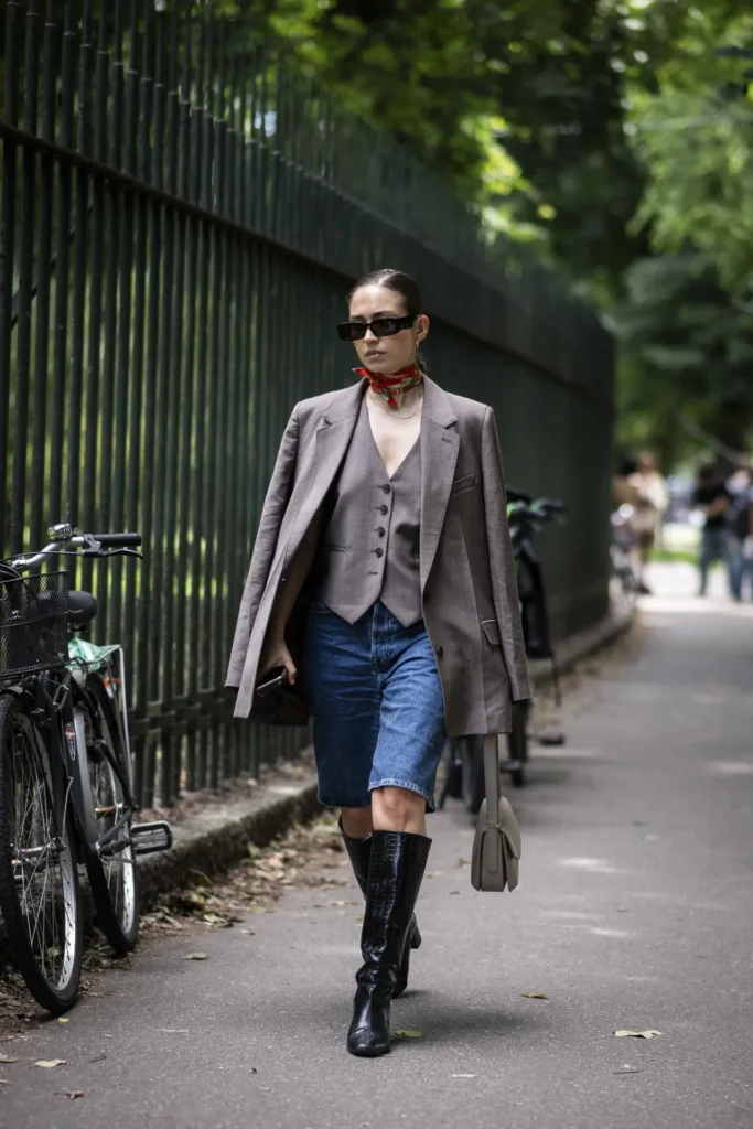 jorts tendência para o verão 2025, inspirações de looks com jorts.