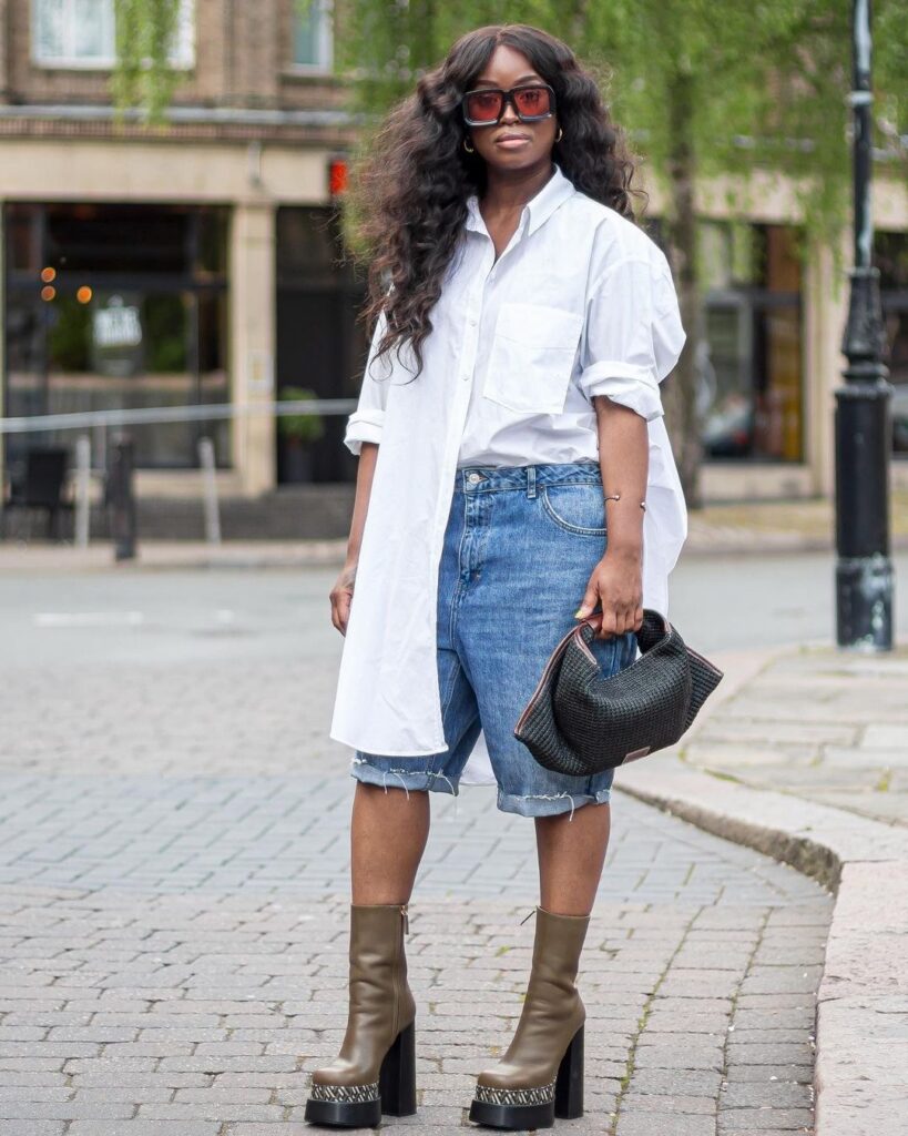 jorts tendência para o verão 2025, inspirações de looks com jorts.