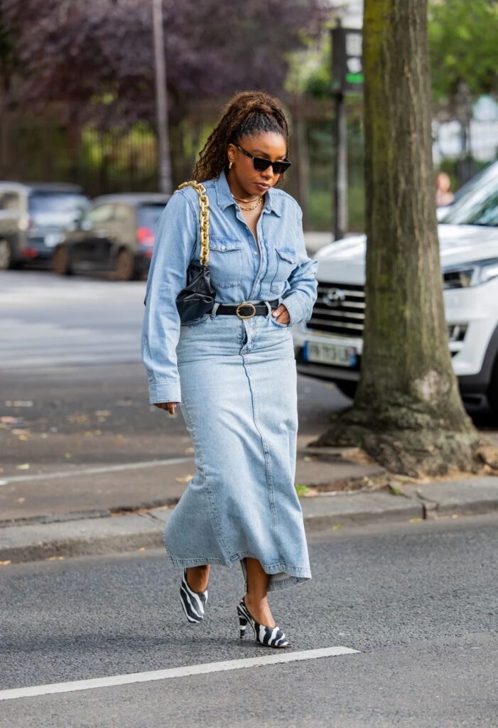 tendência saia jeans longa: ideais, dicas e inspirações para looks com saias jeans longa, a tendência verão 2025.