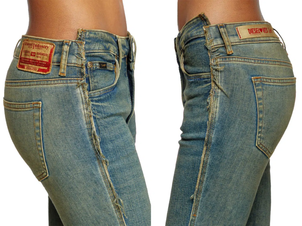 Jeans híbridos Diesel e Lee: uma parceria em prol da moda sustentável.