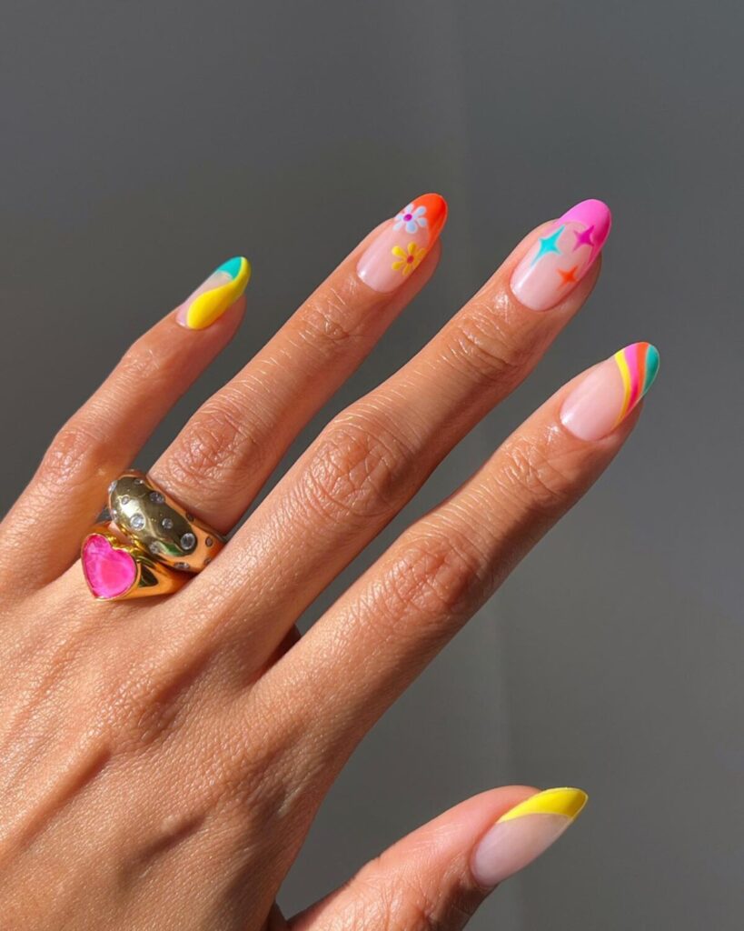 Inspiração para fazer unhas neon.