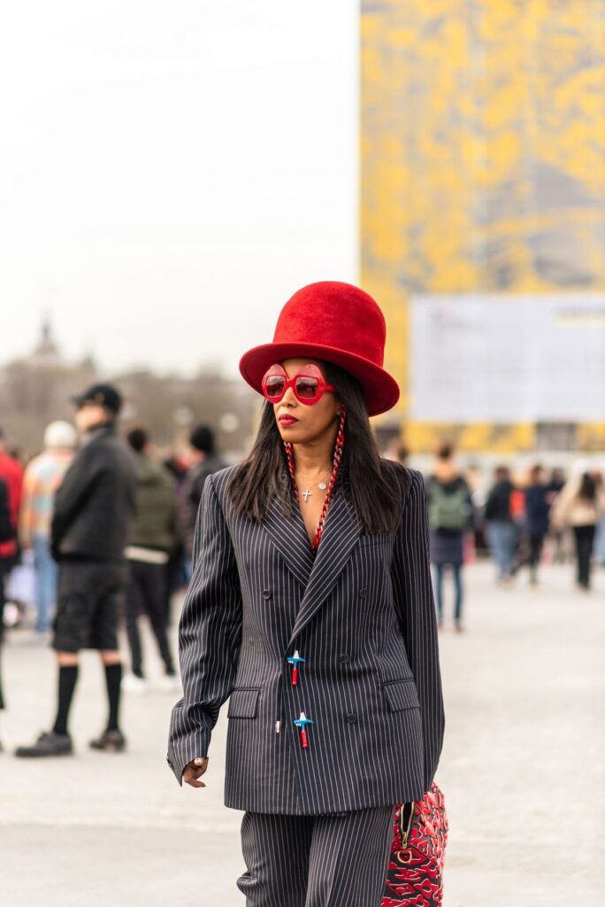 look com estampa risca de giz