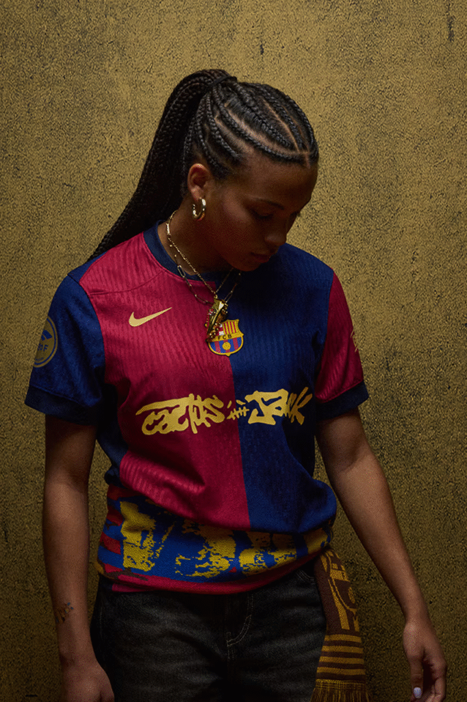 Travis Scott leva o universo Cactus Jack ao uniformes do Barcelona em parceria com Spotify
