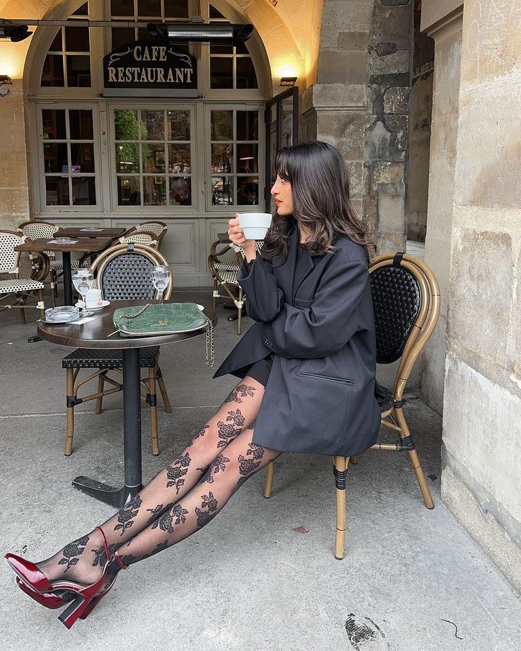 look com meia-calça de renda
