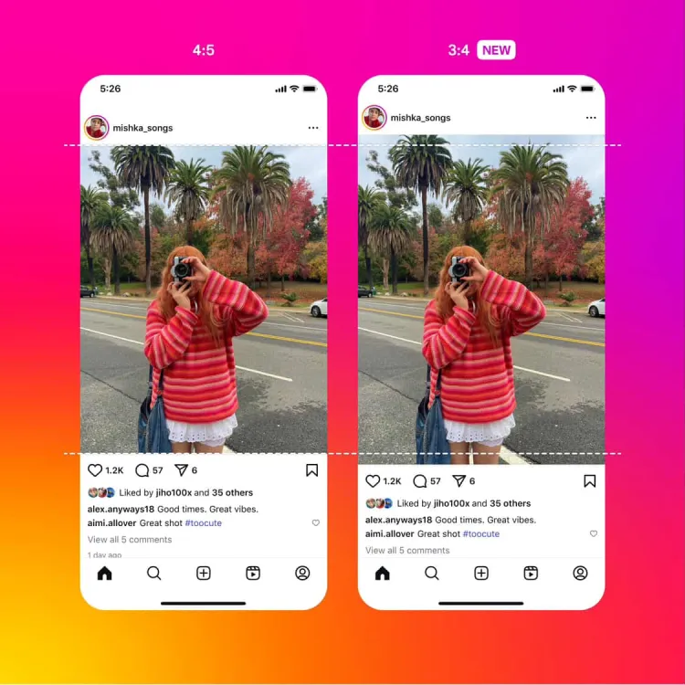 Instagram agora aceita fotos no formato 3:4, mais liberdade criativa para os usuários