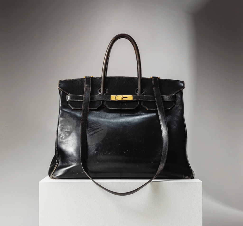 Primeira bolsa Birkin de Jane Birkin é exibida pela primeira vez na França