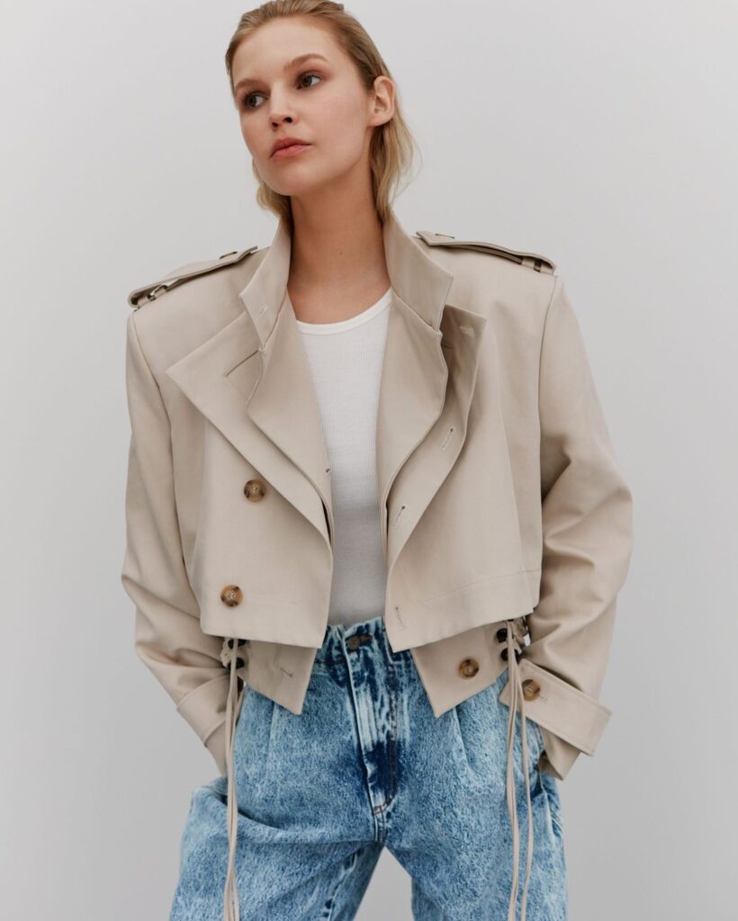 tendência cropped trench coat
