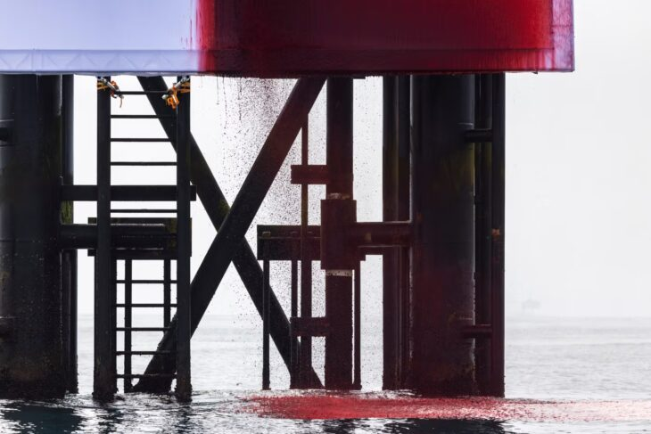 BUTCHERED de Anish Kapoor transforma plataforma da Shell em palco de protesto com Greenpeace