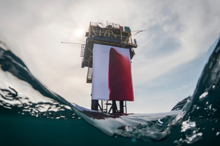 BUTCHERED de Anish Kapoor transforma plataforma da Shell em palco de protesto com Greenpeace
