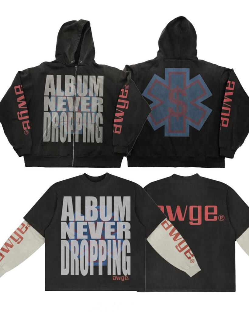 A$AP Rocky apresenta hoodie Album Never Dropping no Camp Flog Gnaw