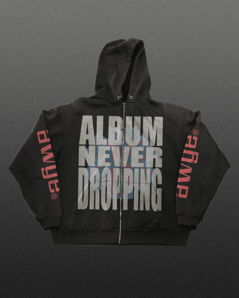 A$AP Rocky apresenta hoodie Album Never Dropping no Camp Flog Gnaw