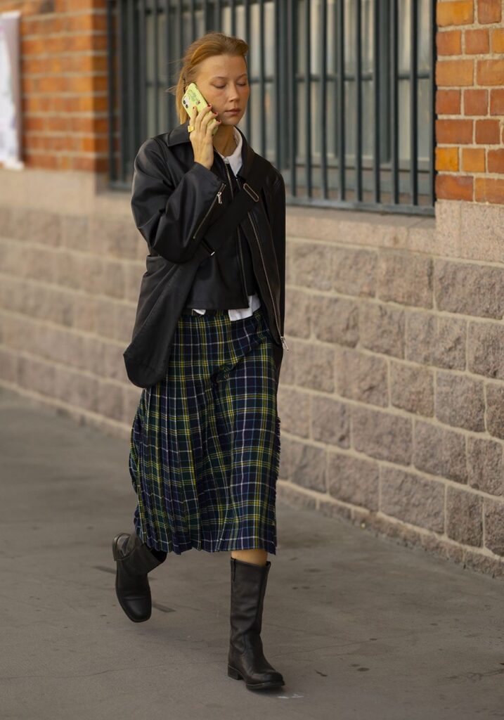Saia xadrez é tendência no street style