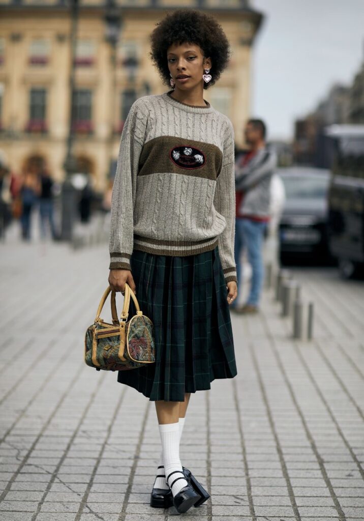 Saia xadrez é tendência no street style
