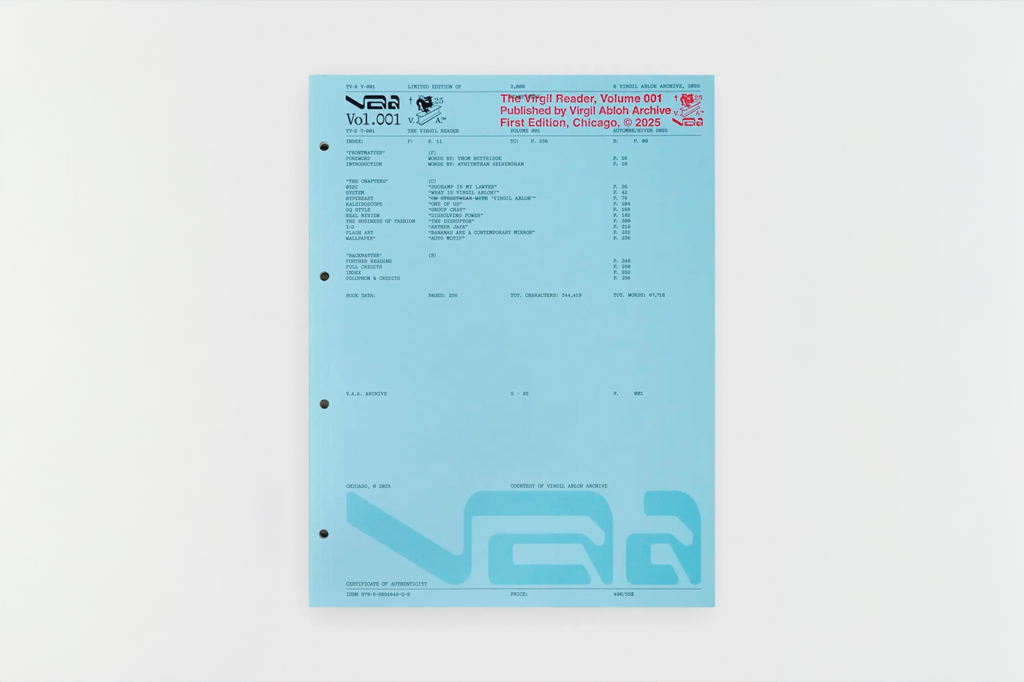 Virgil Abloh Archive lança The Virgil Reader Vol. 001