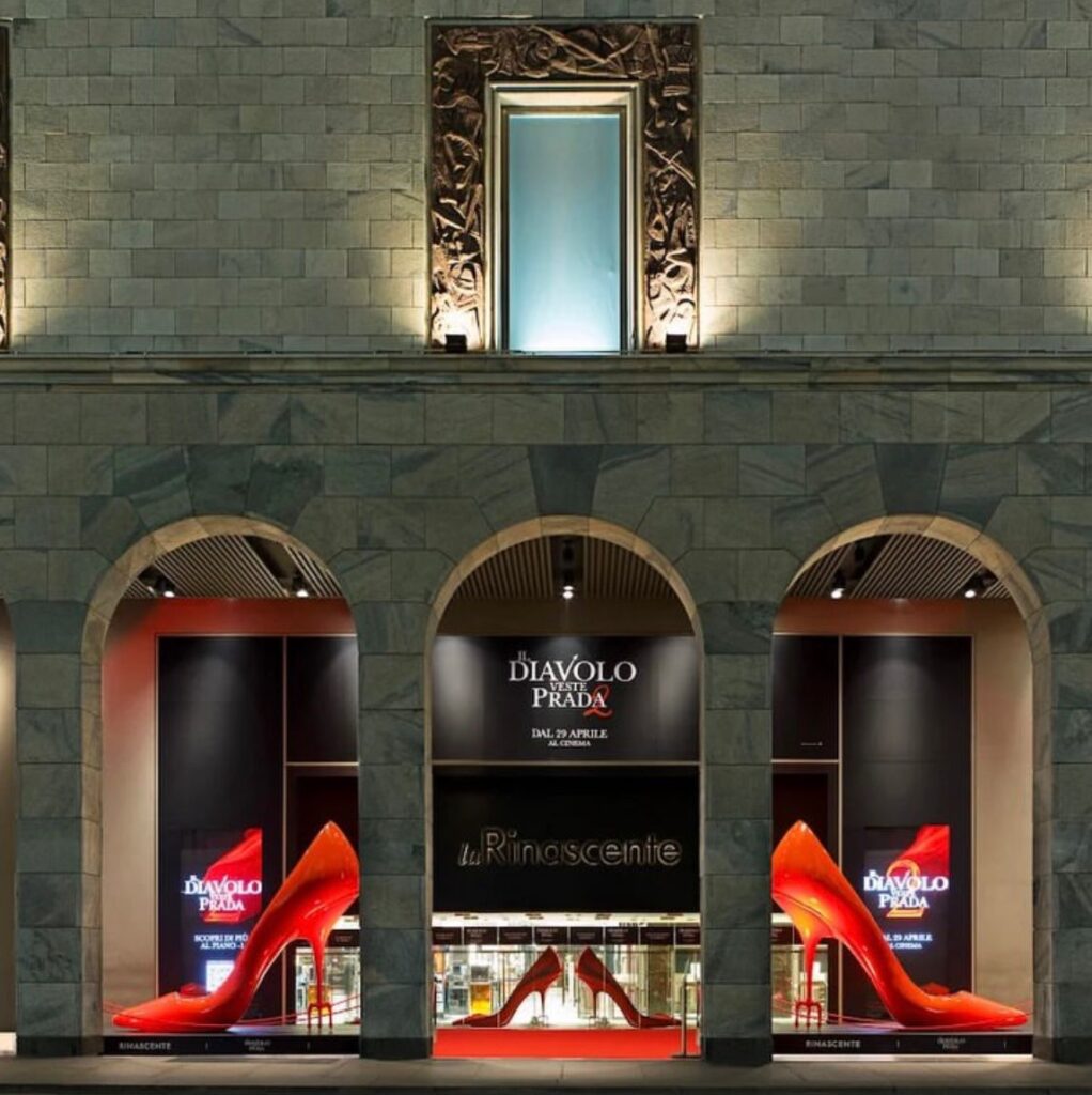 Pop-up do O Diabo Veste Prada 2 em Milão