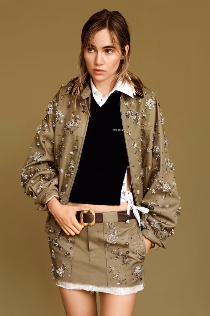 SUKI WATERHOUSE ESTRELA CAMPANHA DA MIU MIU UPCYCLED