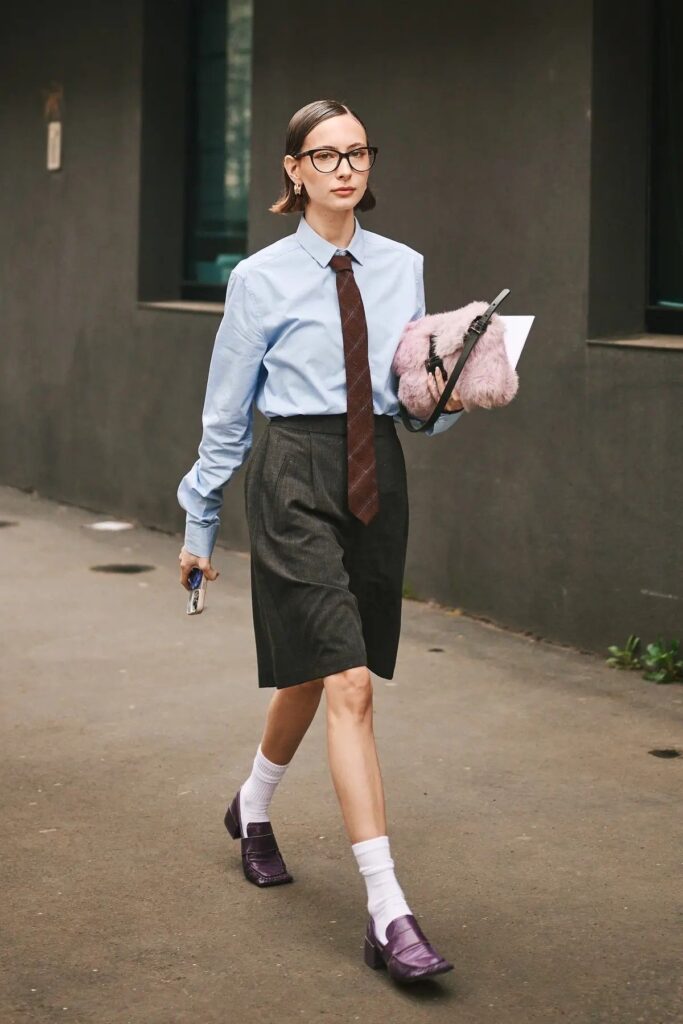 Look com alfaiataria estética tomboy femme