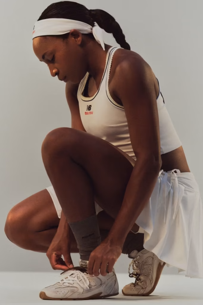 Coco Gauff estrela collab Miu Miu x New Balance