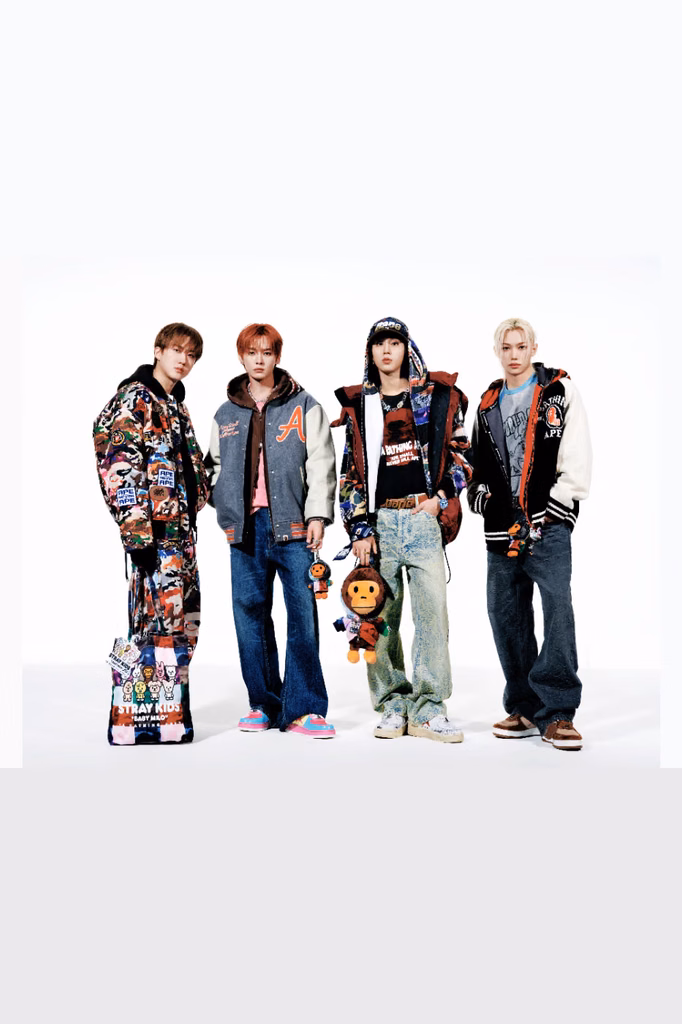 BAPE x Stray Kids traz itens colecionáveis para os fãs